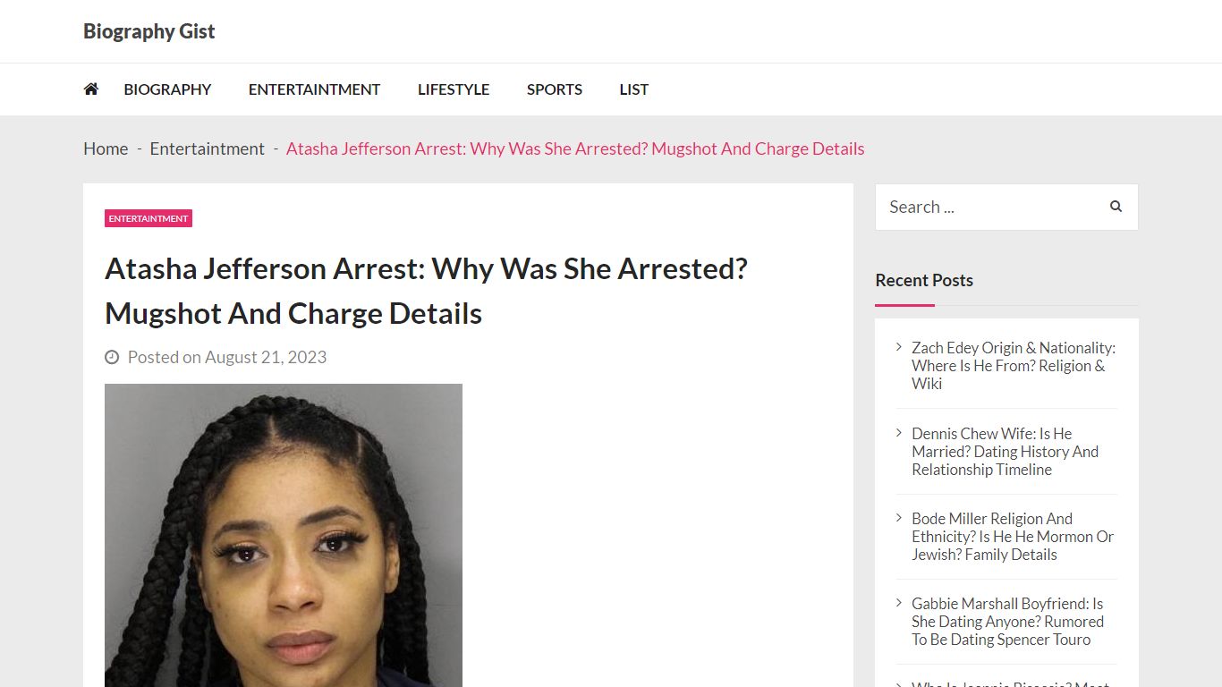 Atasha Jefferson Arrest: Why Was She Arrested? Mugshot And Charge Details